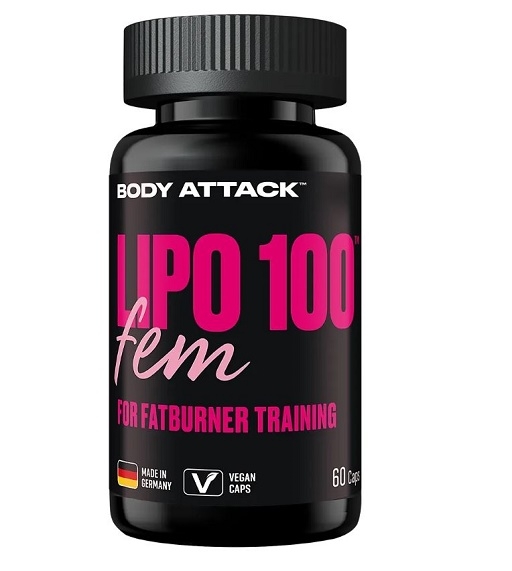 Body Attack Lipo100 Fem - 60 gélules