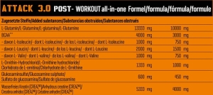 Body Attack POST ATTACK 3.0 900 g Fruits exotiques