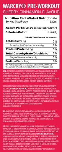 Boisson Genius Nutrition Warcry PWO (24 x 330 ml) Poires de Transylvanie