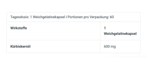 Huile de pépins de courge BioTech 60 Gélules