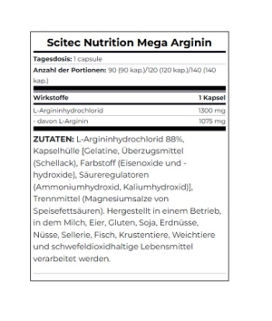 Scitec Mega Arginine 90 gélules