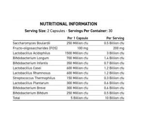 Applied Nutrition Probiotique Formule Multi-Souches Avancée 60 Gélules