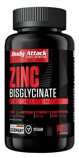 Body Attack Bisglycinate de zinc 90 gélules