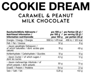 INLEAD Cookie Dream Caramel et Cacahuète 125 g Chocolat au Lait