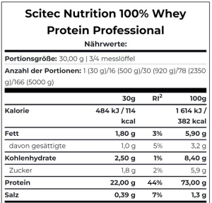 Scitec 100% Whey Protein Professional 1000 g Chocolat Noisette