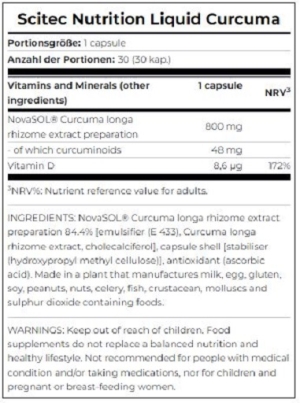 Scitec Curcumine liquide 30 gélules