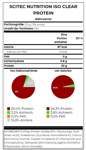 Scitec IsoClear Protein 1025g Thé vert Kiwi