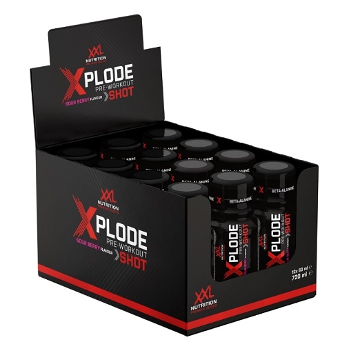 XXL Nutrition Xplode Pre-Workout Shot 12 x 60ml Sour Berry