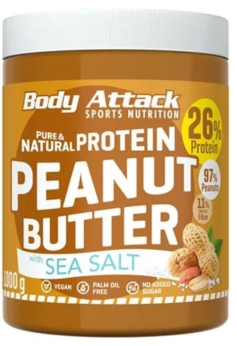 Body Attack Beurre de cacahuète 1000g Sel marin