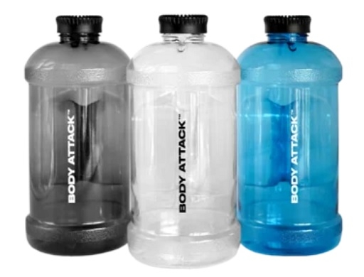 Body Attack bouteille 2,2 l Bleu fluo Transparent