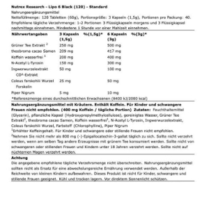 Nutrex Lipo 6 black 120 gélules liquides