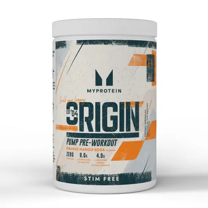 MyProtein Origin Pump Pre-Workout (Stim-Free) (30 Serv.) 600g Orange Mango Soda
