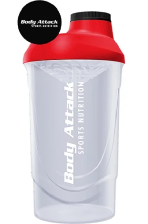 Body Attack Shaker 600ml rouge/blanc