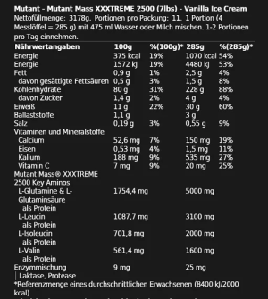 Mutant Mass XXXTREME 2500 - 5,45 kg Triple Chocolat