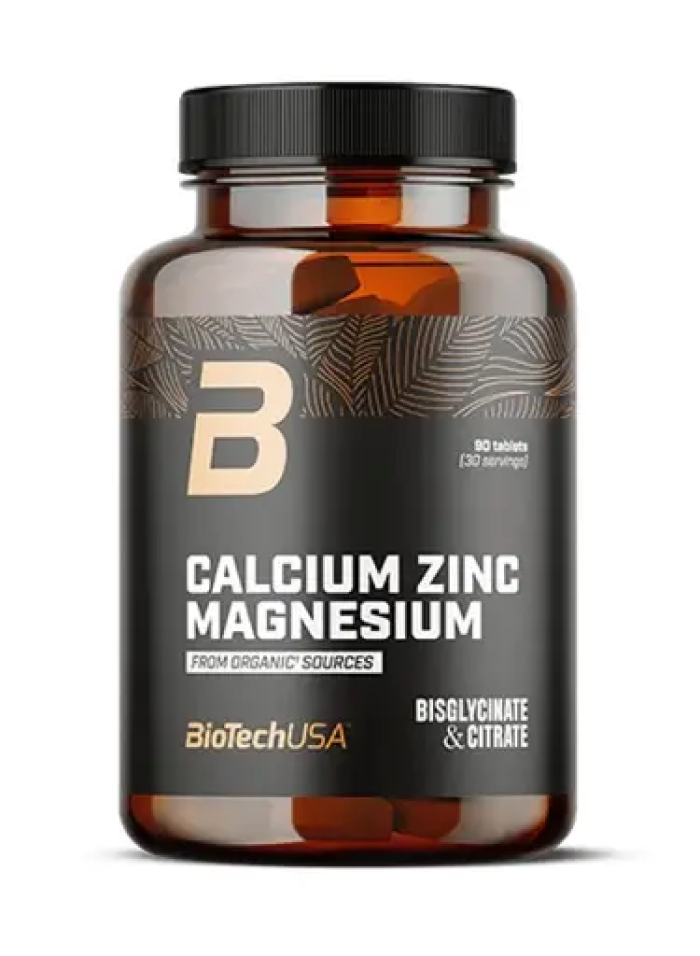 BioTech Calcium Zinc Magnésium d'origine biologique 90 comprimés
