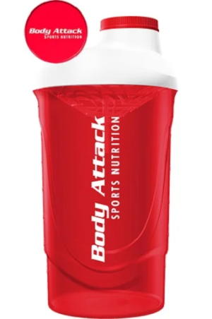 Body Attack Shaker 600ml rouge/blanc