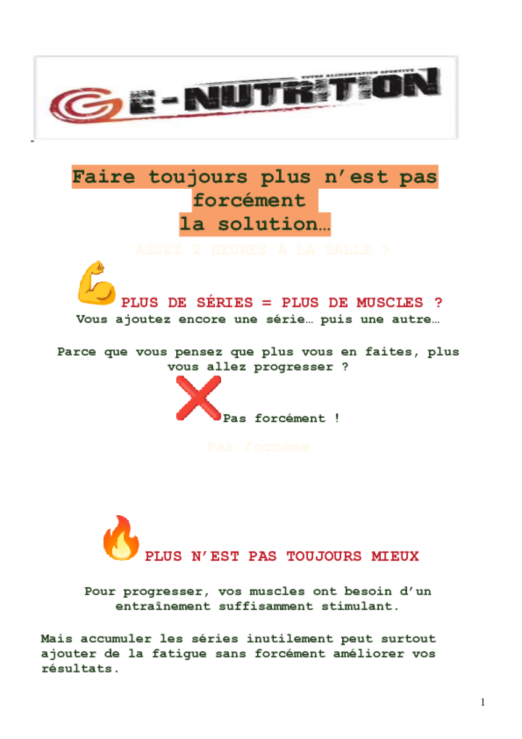 Plus de séries = Plus de muscles ?